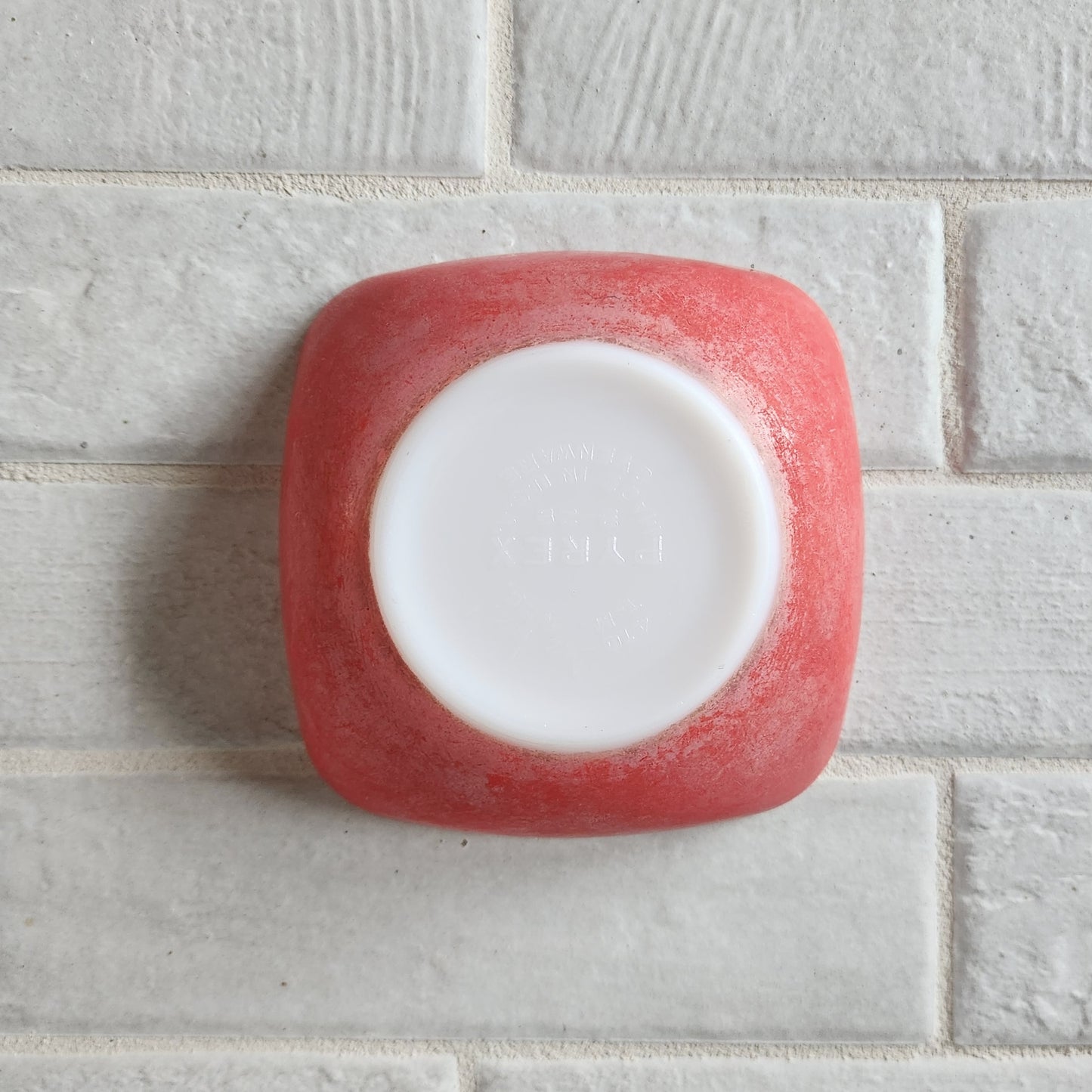 1950s Pyrex Autumn Red Square Hostess Ramekin #410 12oz