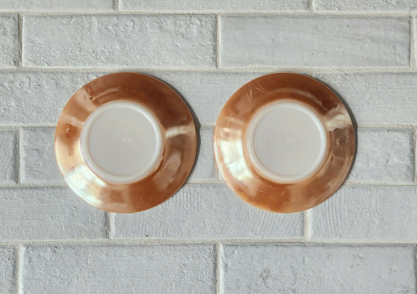 1950s Fire King Peach Lustre Laurel Leaf Dishes