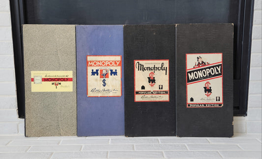 Set of 4 Vintage Monopoly Boards - Popular Diamond Blue Box