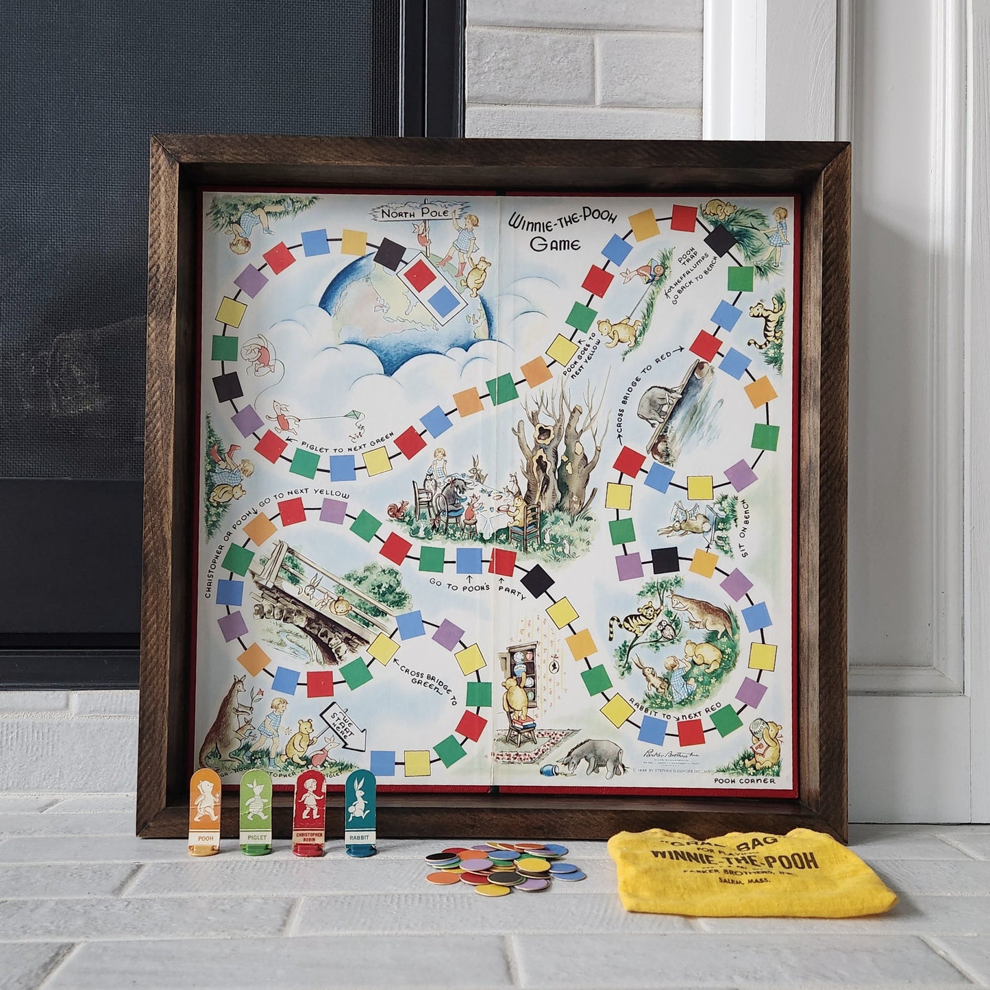 Display and Play 1959 Winnie The Pooh Handmade Framed Board Game