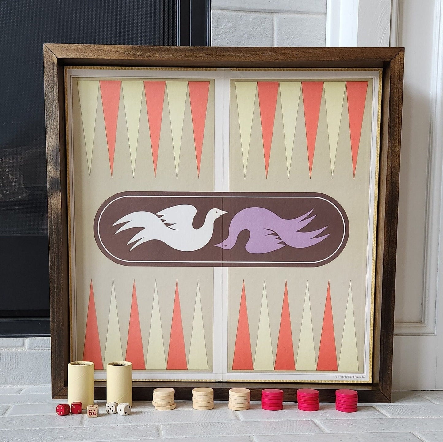 Display and Play 1975 Backgammon Framed Board Game