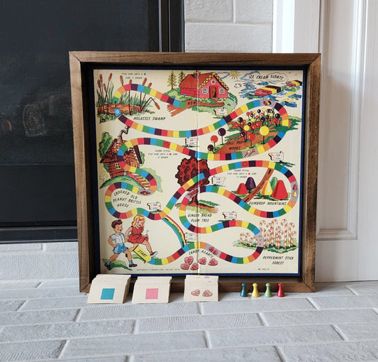 Display and Play 1949 Rare Candy Land Framed Board Game