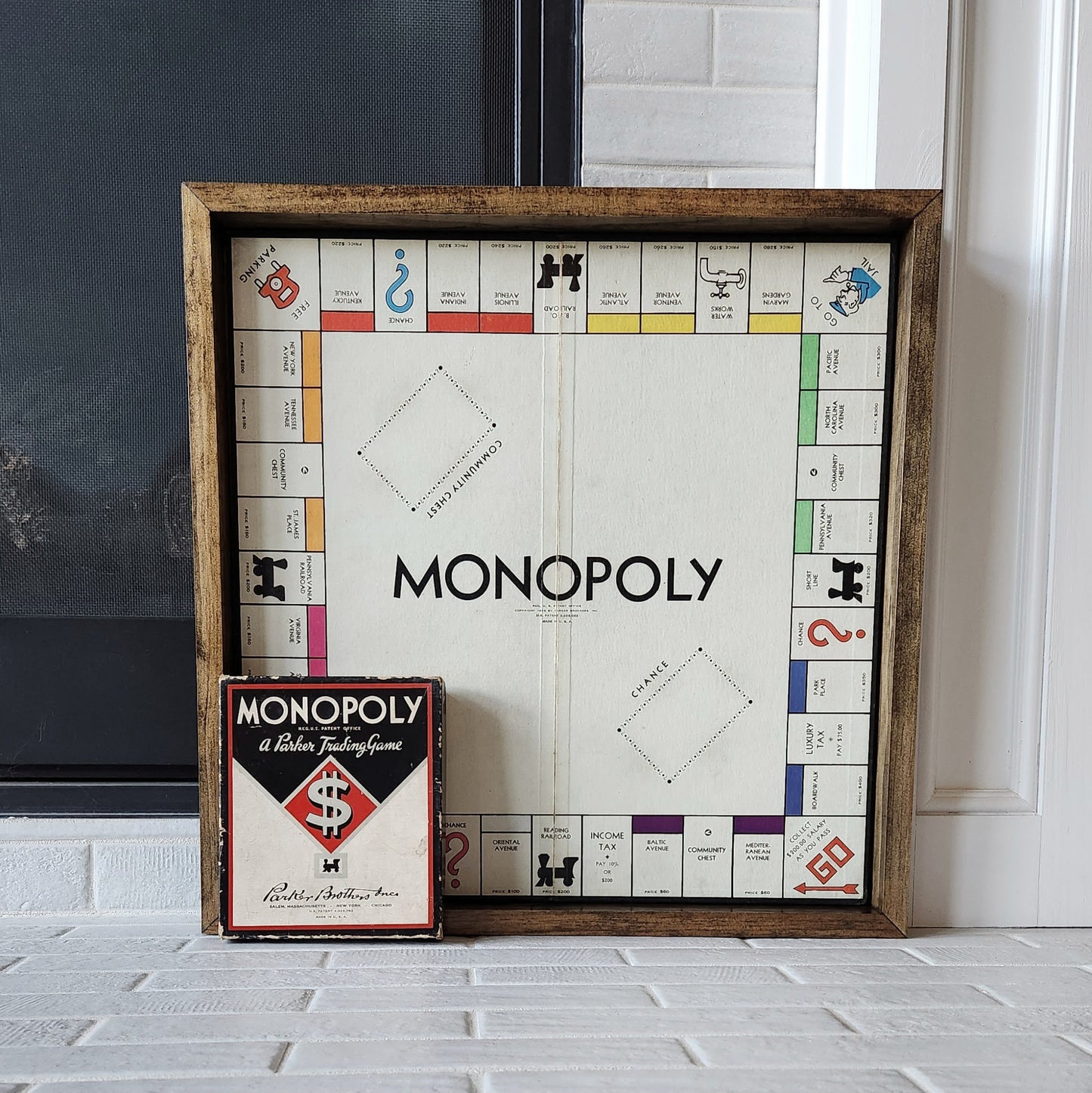 Display and Play 1941 Monopoly Handmade Framed Board Game